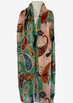 Pastel Paisley Silk Long Scarf FW-933
