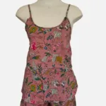 Pink Floral Cotton Short PJ  & Cami Set DPR-14