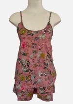 Pink Floral Cotton Short PJ  & Cami Set DPR-14 - Image 2