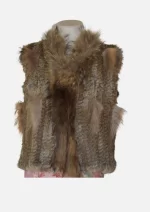 Rabbit Fur Vest Natural Brown - Image 3
