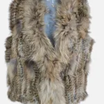 Rabbit Fur Vest Natural Brown