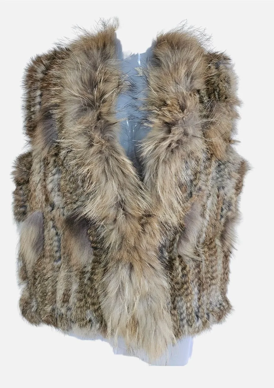 19 Rabbit Fur Vest Natural Brown - Image 1
