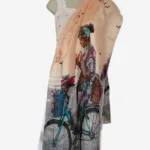 Scrunch Girl (Peach) Silk Long Scarf