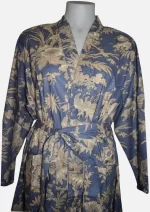 Twilight Bloom Grey Cotton Robe/ Kimono DPR-12 - Image 3