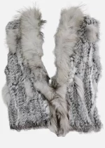 Rabbit Fur Vest Natural Grey