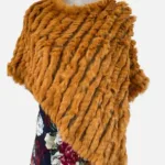 Rabbit Fur Ponchos (One Size) Rust 212