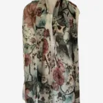 Whispering Bloom Silk Long Scarf FW-909