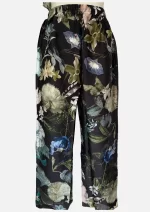 Black Floral Modal Pants  HAB-101