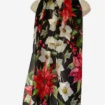 P1 Black Silk Long Scarf
