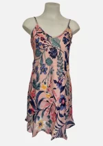 Salmon Botanical Garden Modal Chemise HAB-03 - Image 2