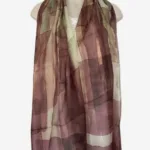 Watercolour Maze Rust Silk Long Scarf FW-505