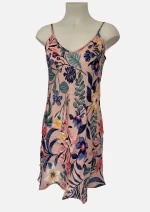 Salmon Botanical Garden Modal Chemise HAB-03 - Image 3