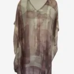 Watercolor Maze Rust Silk Kaftan FW-505