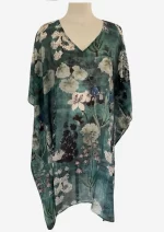 Blue Blossom Cascade Silk Kaftan Kate-09