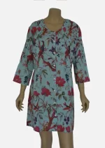 Birdsong Garden Aqua -Cotton Pin Tuck Tunics DPR-1