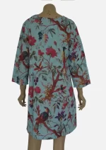 Birdsong Garden Aqua -Cotton Pin Tuck Tunics DPR-1 - Image 2