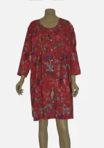 Birdsong Garden Red Cotton Pin Tuck Tunics DPR-4