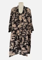 Twilight Bloom Black Cotton Robe/ Kimono (Free Size) DPR-10 - Image 3