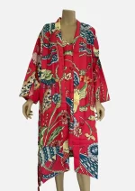Crimson Aviary Cotton Robe/ Kimono (Free Size) DPR-11 - Image 3
