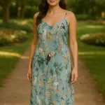 Blue Toucan Garden Modal Chemise HAB-06
