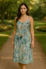 Blue Toucan Garden Modal Chemise HAB-06