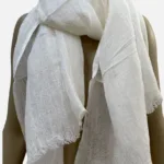 White Linen Scarf