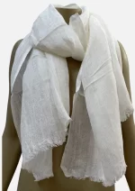 White Linen Scarf