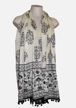 02 Pompom Printed Cotton Scarves