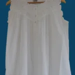 SN-130 White Cotton Embroidery Nightie