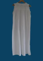 SN-130 White Cotton Embroidery Nightie - Image 4