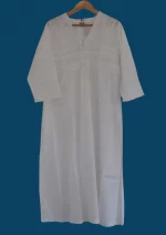 SN-197 White Cotton Embroidery Nightie - Image 5