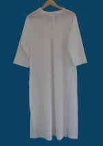 SN-197 White Cotton Embroidery Nightie - Image 3