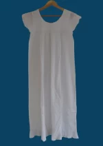 SN-275 White Cotton Embroidery Nightie
