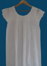 SN-275 White Cotton Embroidery Nightie - Image 2
