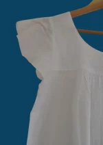 SN-275 White Cotton Embroidery Nightie - Image 5