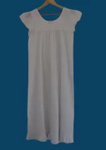 SN-275 White Cotton Embroidery Nightie - Image 6
