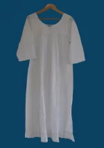 SN-276 White Cotton Embroidery Nightie - Image 3