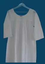 SN-276 White Cotton Embroidery Nightie - Image 5