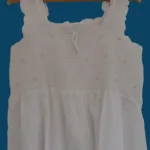 White Cotton Embroidery Nightie SN-277  (White Rose Bud)