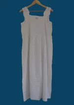 White Cotton Embroidery Nightie SN-277  (White Rose Bud) - Image 2