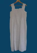 White Cotton Embroidery Nightie SN-277  (White Rose Bud) - Image 3