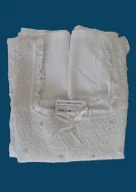 White Cotton Embroidery Nightie SN-277  (White Rose Bud) - Image 4