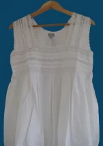 SN-280 White Cotton Embroidery Nightie - Image 2