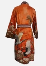 Crane Blossom Velvet  Robe Jacket/ Kimono - Image 3