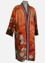 Crane Blossom Velvet  Robe Jacket/ Kimono - Image 4