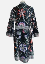 Blooming Aura Navy Velvet  Robe Jacket/ Kimono - Image 2