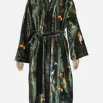 Toucans & Cockatoos Velvet  Robe Jacket/ Kimono