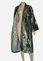Toucans & Cockatoos Velvet  Robe Jacket/ Kimono - Image 4