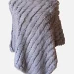 Rabbit Fur Ponchos (One Size) Silver Grey