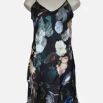 Black Floral Modal Chemise HAB 101